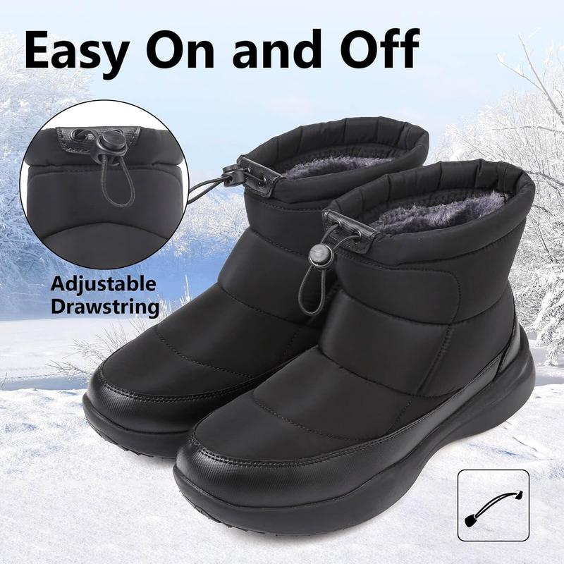 Men's Winter Snow Boots Warm Fur Lined Waterproof Anti Slip Warm Shoes