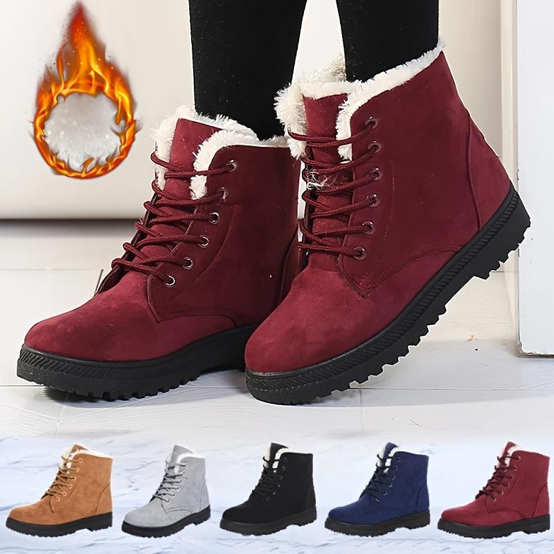 Women's Winter Ankle Snow Boots-Warm Fur Lining-Fabric Insole-Durable Outdoor Shoes