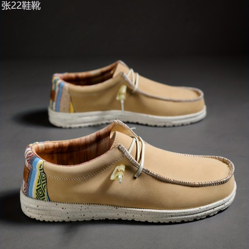 Men's Loafer Shoes With Decorative Shoelaces, Comfy Non-slip Slip On Breathable Shoes Sneakers, Spring And Summer Footwear Flat