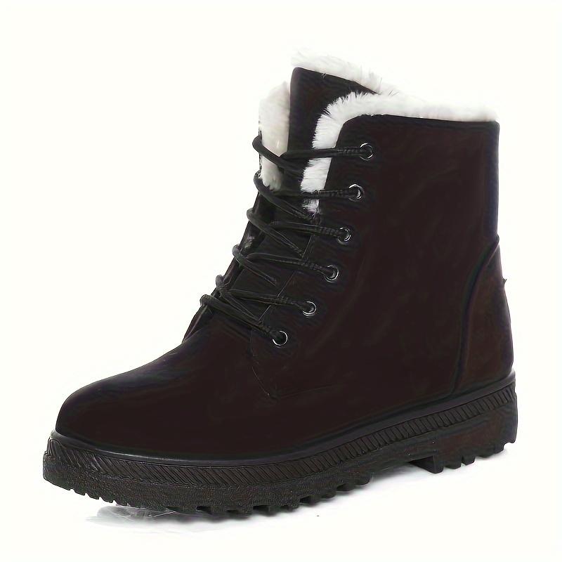 Women's Winter Ankle Snow Boots-Warm Fur Lining-Fabric Insole-Durable Outdoor Shoes