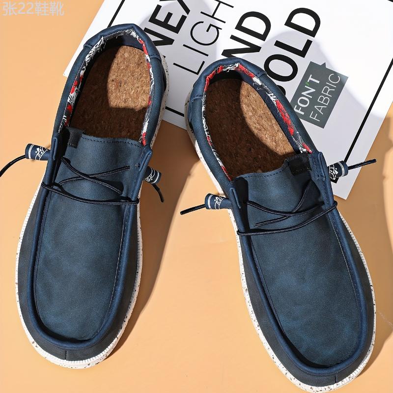 Men's Loafer Shoes With Decorative Shoelaces, Comfy Non-slip Slip On Breathable Shoes Sneakers, Spring And Summer Footwear Flat