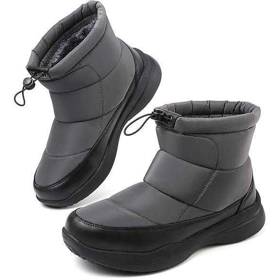 Men's Winter Snow Boots Warm Fur Lined Waterproof Anti Slip Warm Shoes