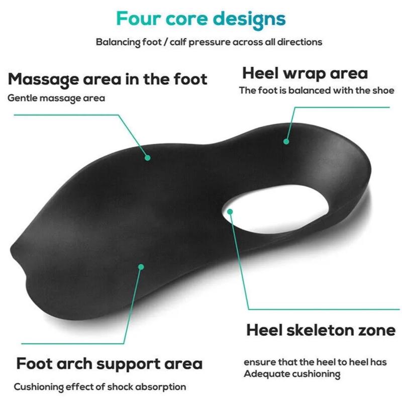 3 4 Orthotic Shoe Insoles Inserts Flat Feet High Arch Support Plantar Fasciitis Black M L