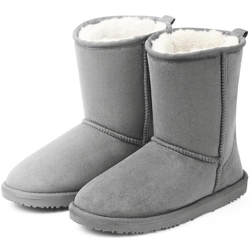 MUSSHOE Winter Mid-Calf Plush Fuzzy Boots for Women Snow Womens Ankle Furry Slip On Boots Suede Platform Boot Fall Fur Cozy booties Girl Footwear