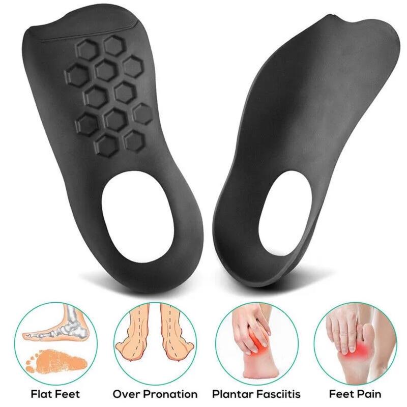 3 4 Orthotic Shoe Insoles Inserts Flat Feet High Arch Support Plantar Fasciitis Black M L