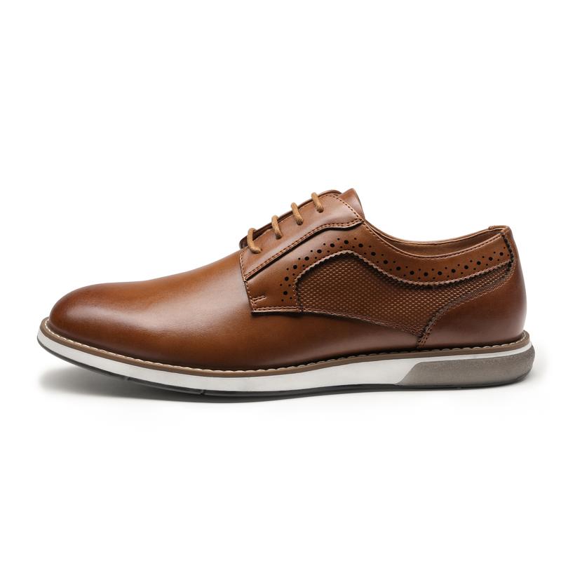 Bruno Marc Men's Polished Plain Toe Oxford-Inspired Sneakers