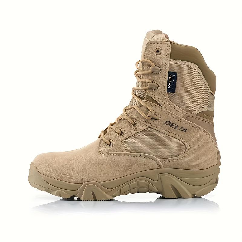 Men's Solid Colour High Top Boots, Comfy Non Slip Casual Durable Zip Up Shoes For Men's Outdoor Activities