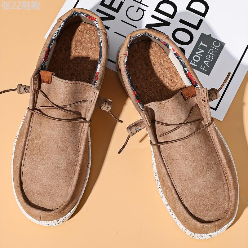 Men's Loafer Shoes With Decorative Shoelaces, Comfy Non-slip Slip On Breathable Shoes Sneakers, Spring And Summer Footwear Flat