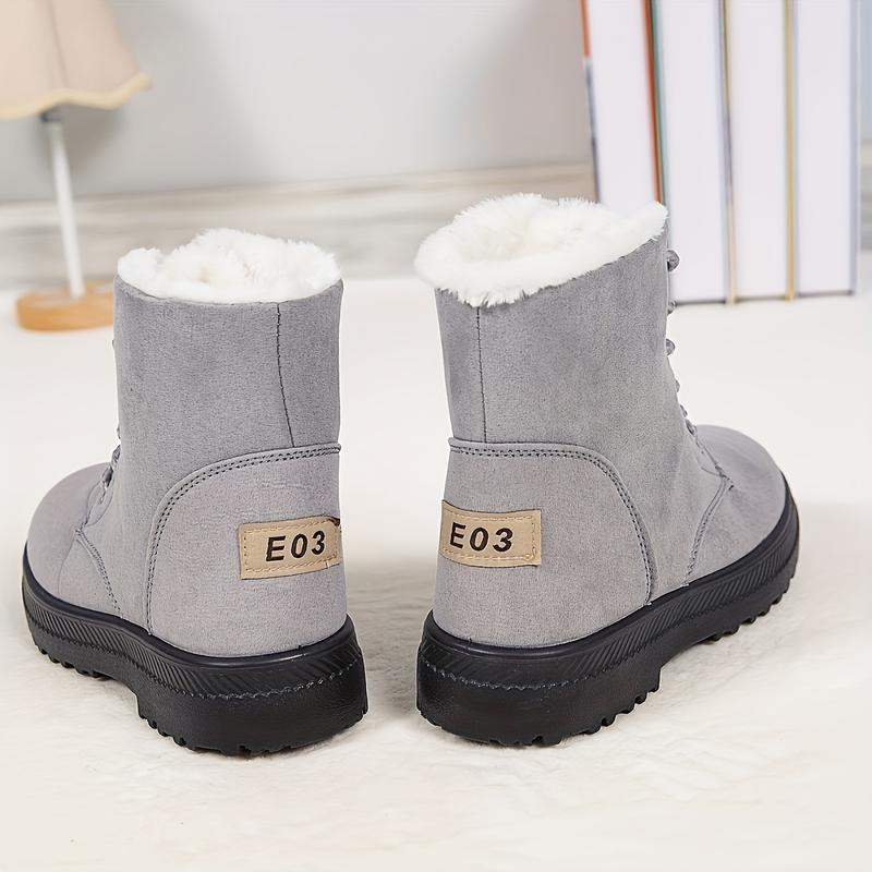 Women's Winter Ankle Snow Boots-Warm Fur Lining-Fabric Insole-Durable Outdoor Shoes