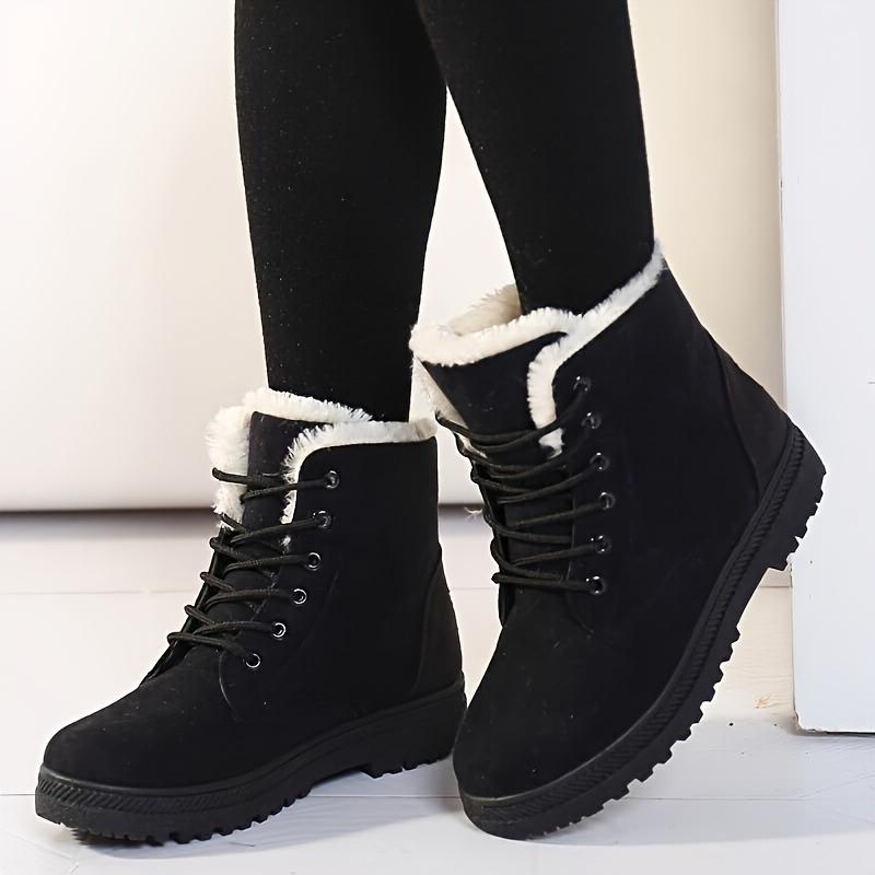 Women's Winter Ankle Snow Boots-Warm Fur Lining-Fabric Insole-Durable Outdoor Shoes