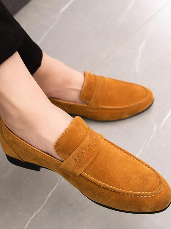 Men's Minimalist Solid Color Belted Design Slip-on Loafers, Casual Comfortable Flat Shoes for Daily Wear, Fashion Shoes for Party, Daily Clothing Decor