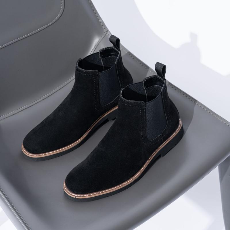 Chelsea Boots Men Casual Dress Boots Black Ankle Classic Slip on Boots for Men Boy Walking Shoes