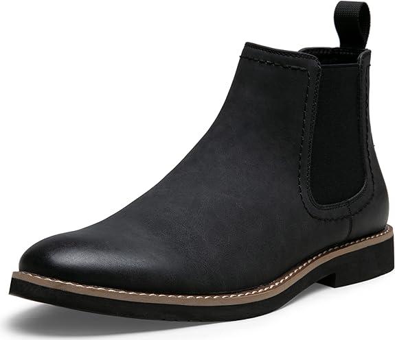 Chelsea Boots Men Casual Dress Boots Black Ankle Classic Slip on Boots for Men Boy Walking Shoes