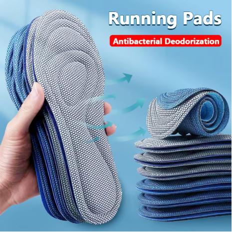 2pcs Soft Memory Foam Orthopedic Insoles For Shoes Antibacterial Deodorization Sweat Absorption Insert Sport Shoes Running Pads