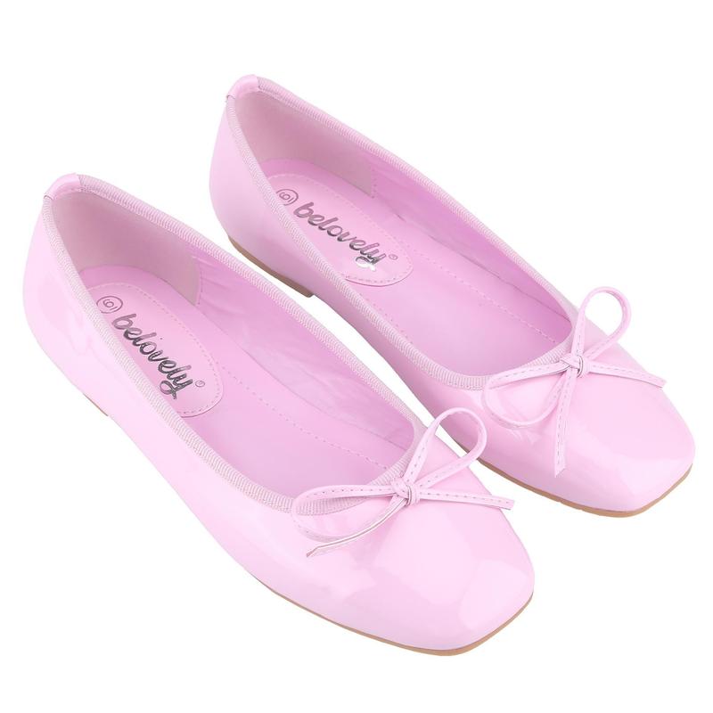 [6 Colors, Size 6-11] Butterfly Decorative Square Head Ballet Mary Jane Flats, Classic Fashion Ballet Flats for Everyday Leisure and Work ballet flats