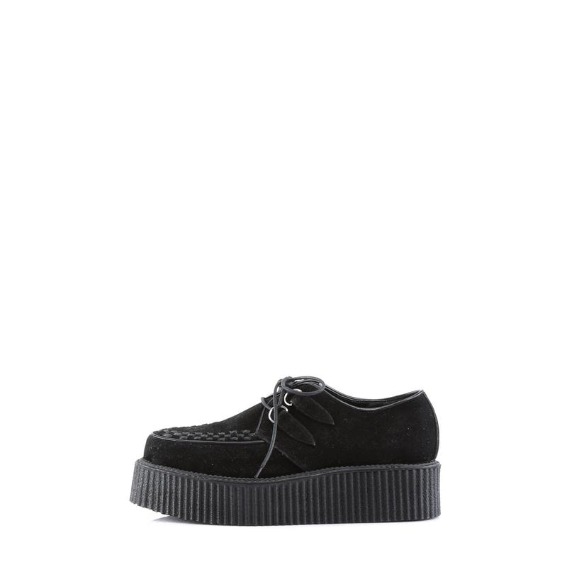 Demonia Men's V-CREEPER-502S Black Vegan Suede Creepers