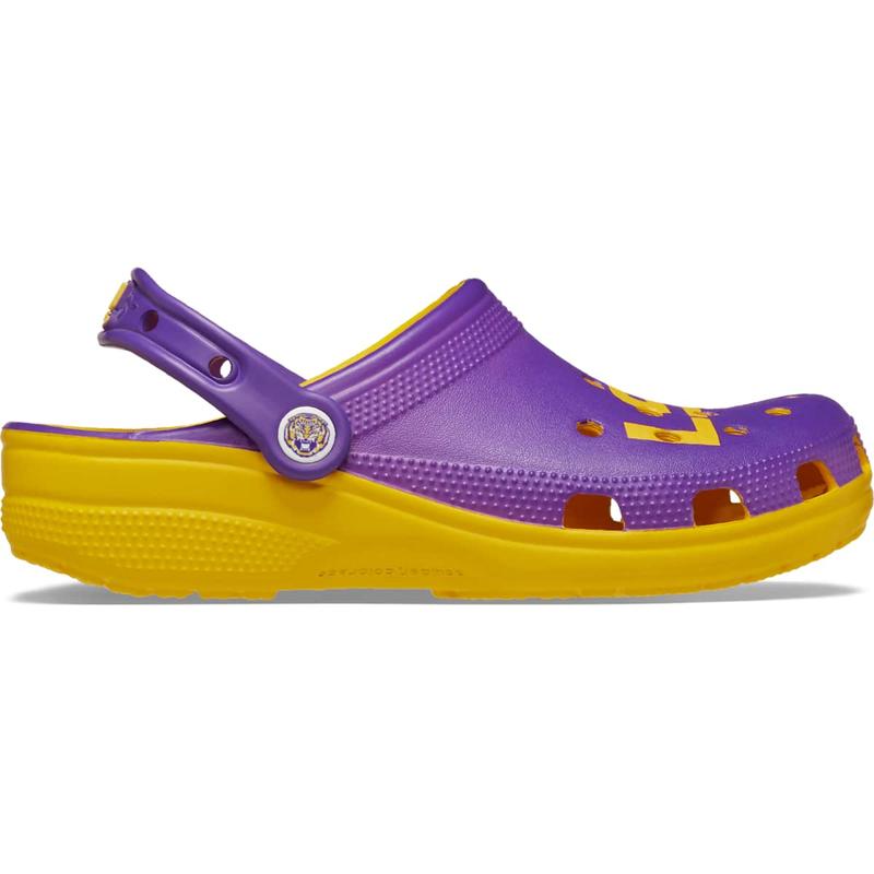 Crocs Unisex Adult LSU Tigers Classic Clogs, Collegiate Football Fan Gear