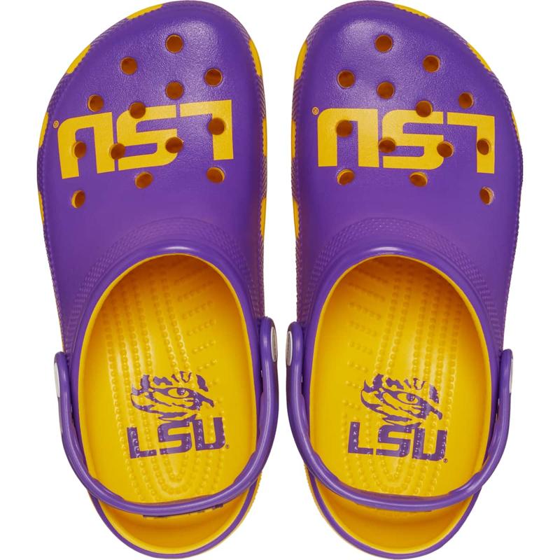 Crocs Unisex Adult LSU Tigers Classic Clogs, Collegiate Football Fan Gear