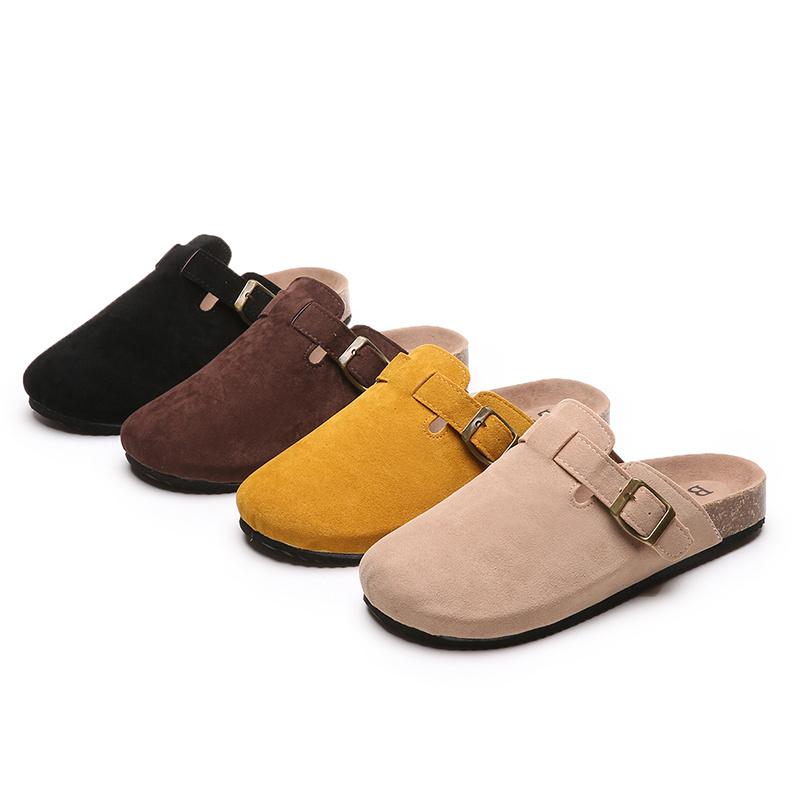 Women's Shoes Women's Closed Toe Slippers Cow Suede Leather Clogs