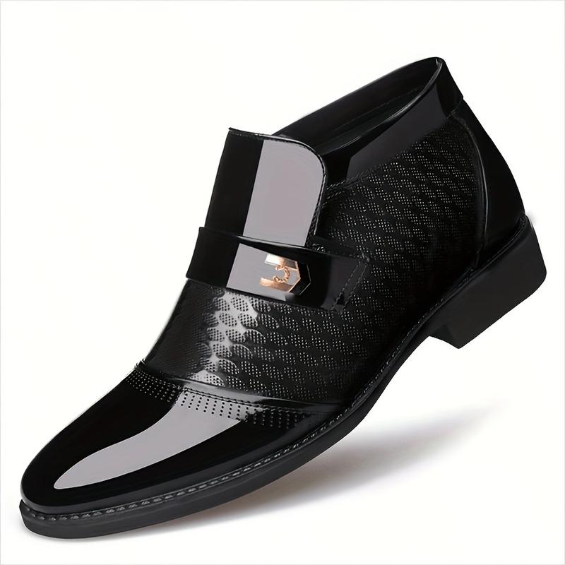 Men's Formal Pointed Toe Slip-on Shoes Non-slip Breathable Boots For Wedding Business