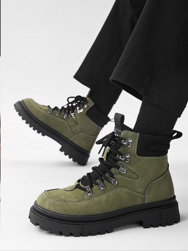 Men's Fashionable Retro Style Lace Up Boots, Casual Comfortable Waterproof Tooling Boots for Daily Wear, Fashion Shoes for Party, Daily Clothing Decor