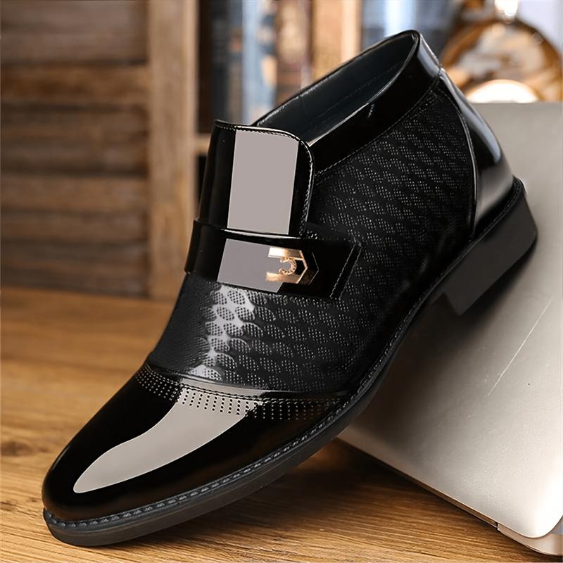 Men's Formal Pointed Toe Slip-on Shoes Non-slip Breathable Boots For Wedding Business